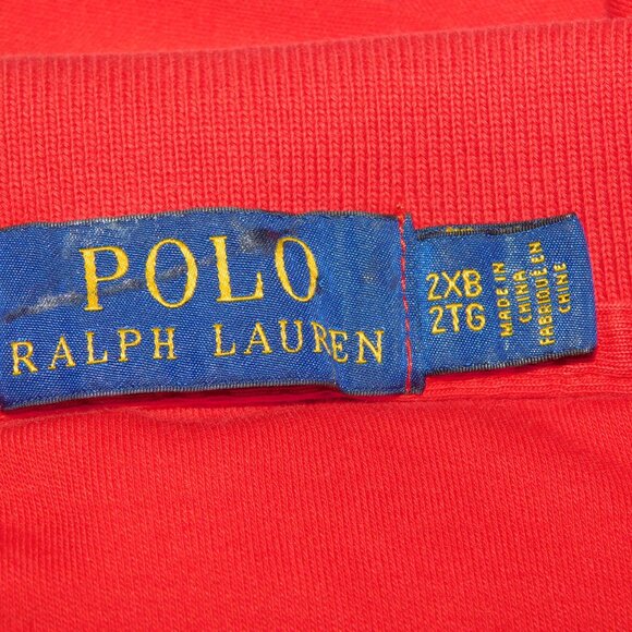 Polo Ralph Lauren Mens 2XB / XXL Red Short sleeve Blue Pony Polo Shirt - Picture 5 of 9